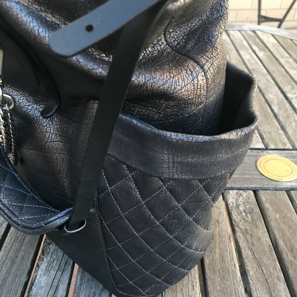 Unique Jimmy Choo Textured Gunmetal Handbag/Tote - Picture 6 of 7